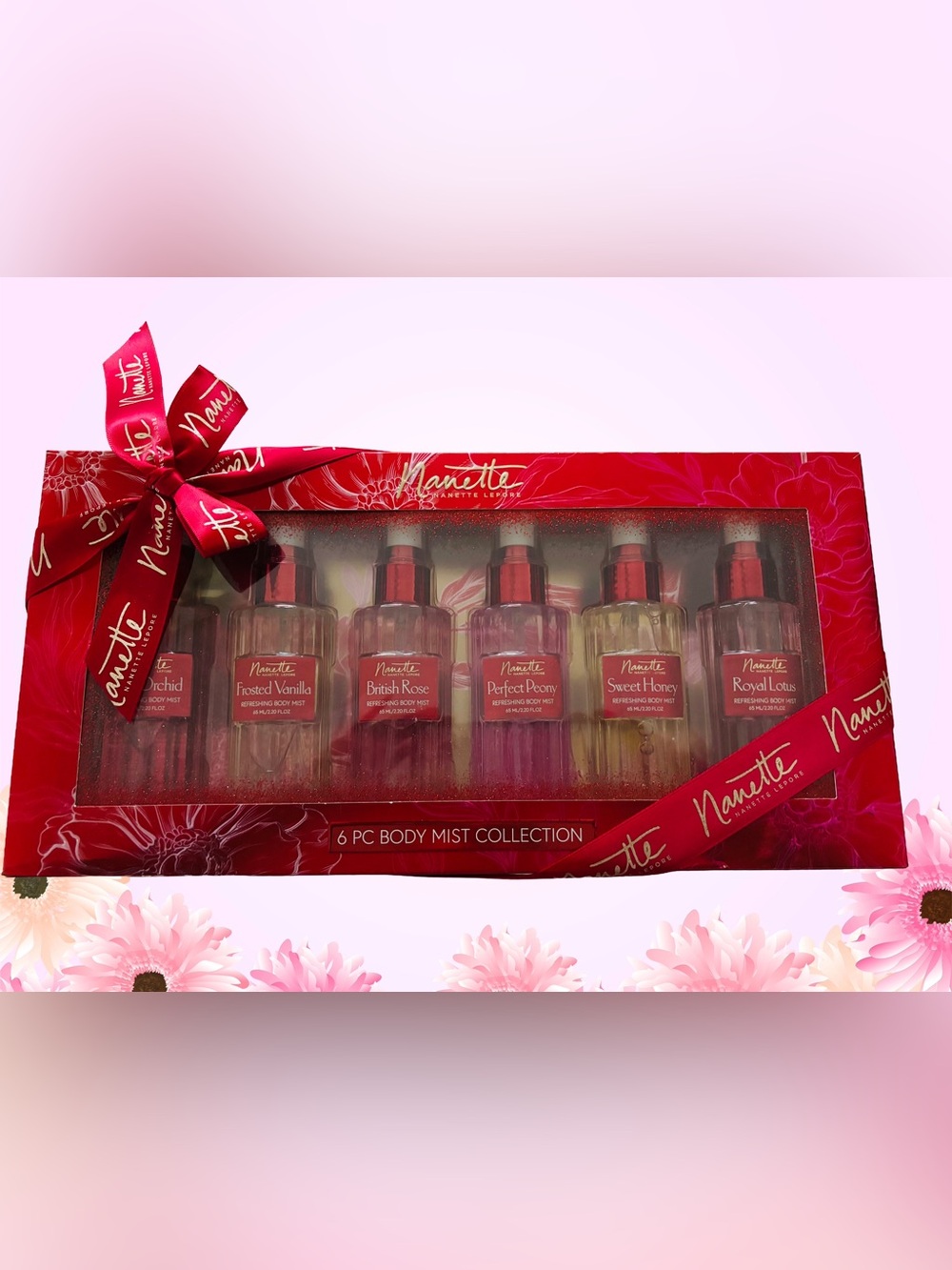 Nannette Lepore Pink & Gold 6-Piece Body Mist Gift Set
